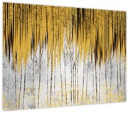 Tablou pe sticlă - Linii de aur (70x50 cm)