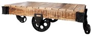 Masuta industrial style din lemn cu roti din metal Railway A-36788 VC