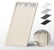 Cadita Baie Din Compozit , 90x90cm, cu Sifon, Culoare Crem LS