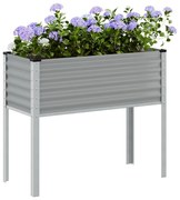 vidaXL Jardinieră de grădină, gri, 100x45x90 cm, oțel