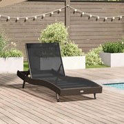 vidaXL Șezlong 1-persoană 70 x 197 x 82 cm Ratan sintetic și metal