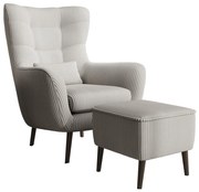 Fotoliu cu suport picioare Veneza VZ2  (gri deschis + negru). 1099396