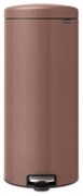 Cos de gunoi cu pedala Brabantia NewIcon 1008853, 30 L, Inchidere lina, Baza antiderapanta, Maro satinat