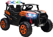 AIYAPLAY Mașinuță Electrică pentru Copii 3-8 Ani 24V cu 2 Locuri, Dublu Motor, Telecomandă și Pornire Lentă, Portocaliu | Aosom Romania