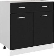 vidaXL Dulap inferior cu sertar “Lyon”, negru, 80x46x81,5 cm
