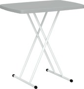 Outsunny Măsuță de Cafea Pliabilă, Reglabilă pe Înălțime și Portabilă, cu Blat HDPE și Cadru Metalic, 76x50x74 cm, Alb | Aosom Romania