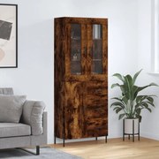 vidaXL Dulap înalt, stejar fumuriu, 69,5x34x180, lemn compozit