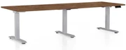 Masă înălțime reglabilă OfficeTech Long, 240 x 80 cm, picioare gri, stejar silverjack