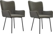 vidaXL Scaune de bucătărie, 2 buc., gri închis, catifea