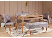 Set mobilier sufragerie Vlasta 2 (pin atlantic + gri) (pentru 6 persoane). 1073075