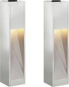 vidaXL Lampa de parcurs LED solar 2 pcs Argintiu Galvanizat
