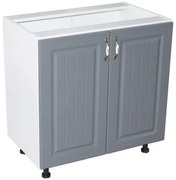 Corp inferior cu 2 usi 80 cm Zebra, Alba/MDF GRI, fara blat 80 x 82 x 50