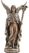 Mini statueta Rafael, arhanghelul vindecarii, finisaj bronz, 10 cm