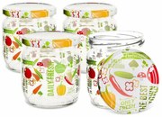 Set borcane din sticlă cu capac pentru conservare Orion Fruit 0,425 l, 4 buc.