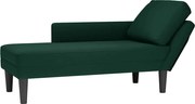 vidaXL Șezlong cu pernă și cotieră dreapta, verde închis, catifea