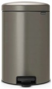 Coș cu pedală Brabantia NewIcon 649042, 20 l, închidere lină, bază antiderapantă, gri
