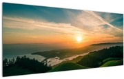 Tablou cu soarele răsărind deasupra mării (120x50 cm)