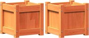 vidaXL Jardiniere de grădină, 2 buc., maro ceruit, lemn masiv de pin