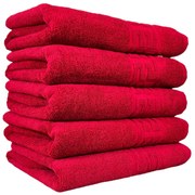 Set 5 Prosoape Baie, Bumbac 100% Rosu