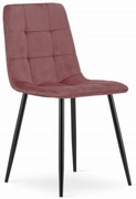 Scaun Bucatarie/Dining Jacob Roz Catifea, Picioare Negre