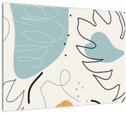 Tablou pe sticlă - Ilustrație de frunze (70x50 cm)