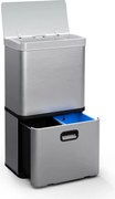 Klarstein Coș de gunoi fără atingere, cu senzor, 56 l, din oțel inoxidabil, închidere ușoară, cu baterii, afișaj LED, temporizator