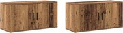 vidaXL Set Dulap TV montat pe perete Pe perete 2 pcs Lemn Vechi
