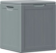 vidaXL Cutie de depozitare pentru grădină, gri, 90L, aspect de lemn din PP
