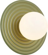 Lampă de perete retro verde cu opal rotund 20cm IP44 - Lila