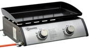 Gratar cu gaz si 2 arzatoare Outsunny, picioare reglabile, 6kW, 48.5x46x21cm, negru | Aosom Romania