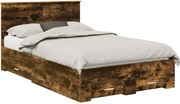 vidaXL Cadru de pat Stejar fumuriu 120 x 200 cm Lemn compozit
