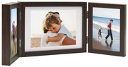 vidaXL Ramă foto triplă, colaj, maro închis, 22x15 cm+2x(10x15 cm)
