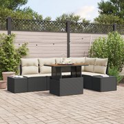 vidaXL Set de masă pentru grădină 6 pcs Negru și Crem 100 x 55 x 73 cm
