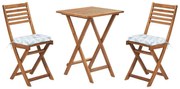 Set Bistro FIJI (masív) (maro deschis) (cu perne albastre). 1019217