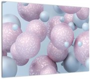 Tablou pe sticlă abstract - Bile în pastel (70x50 cm)