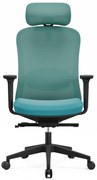 SYNO-H Scaun ergonomic, suport lombar cu Masaj, sezut translatabil, cotiere 3D, tetiera 4D, Mesh/textil, Albastru