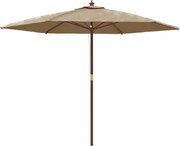 vidaXL Umbrelă de soare de grădină stâlp de lemn, gri taupe, 299x240cm