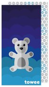 Prosop cu uscare rapidă Towee Teddy Bearalbastru, 70 x 140 cm