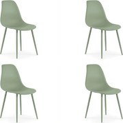 Set de 4 scaune din plastic OSAKA, verde deschis