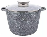 Oală cu capac 24 cm, 6.2L – Klausberg KB 7525, gri, strat antiaderent cu marmură, curățare ușoară și design modern