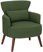 HOMCOM Fotoliu Capitonat cu Pernă și Șezut Gros, Fotoliu din Catifea cu Spătar și Picioare din Lemn, 69x69,5x78 cm, Verde | Aosom Romania