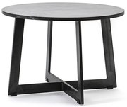 Masuta de cafea rotunda din marmura si metal Major 60x60x40 cm neagra