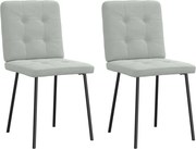 vidaXL Scaune de sufragerie, 2 buc., gri deschis, catifea
