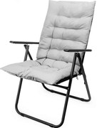 Scaun pliabil de drumeție cu saltea negru/gri