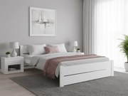 Pat dublu Culoare alb, IKAROS DOUBLE 140 x 200 cm Saltele: Cu saltele Sommera 18 cm, Somiera pat: Cu lamele drepte