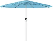 vidaXL Umbrelă soare de grădină stâlp din oțel, albastru 324x324x247cm