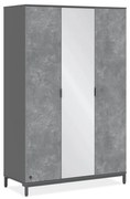 Dulap cu 3 usi pentru adolescenti, 137x214x59 cm, colectia Space Gray