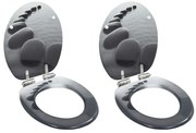 vidaXL Capace WC cu închidere silențioasă, 2 buc., MDF, design pietre