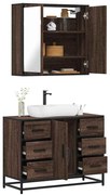 vidaXL Set mobilier de baie, 2 piese, stejar maro, lemn prelucrat