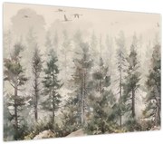 Tablou - Pădurea de pini I., aquarel (70x50 cm)
